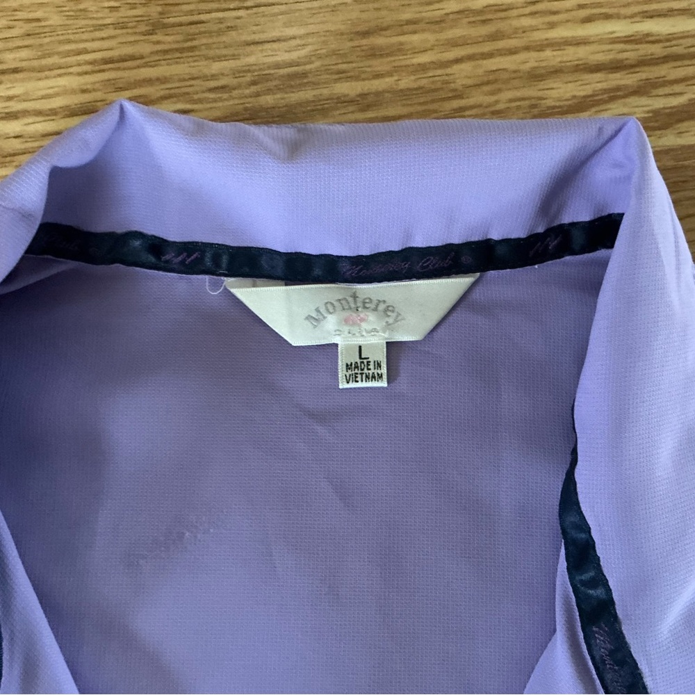 Lavender and Black Women's half zip windbreaker activewear pullover - Picture 7 of 8